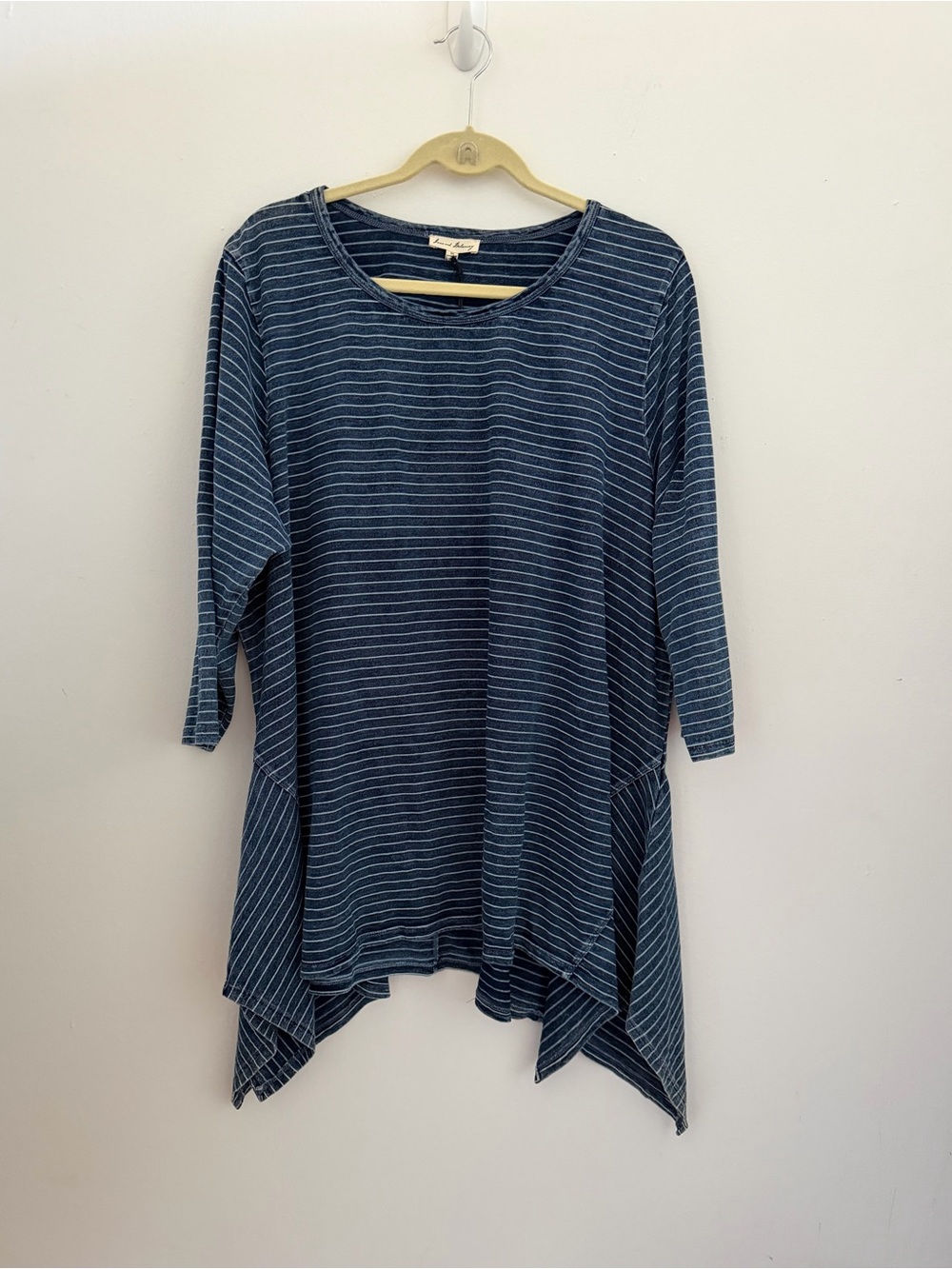 Jane and Delancey Navy and White Striped Handkerchief Hem Tunic